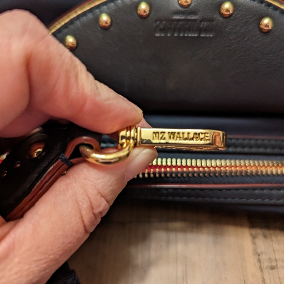 Navy, gold and red nylon MZ Wallace Sloane satchel like new condition - Picture 8 of 8